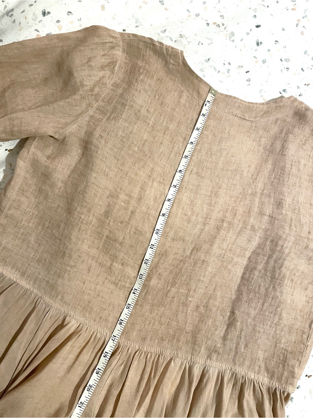 Bella Amore Made in Italy Linen-Look Ruffle Cardigan Boho Peplum Beige - Picture 15 of 15